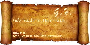 Gáspár Henriett névjegykártya
