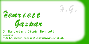 henriett gaspar business card