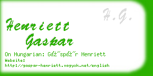 henriett gaspar business card